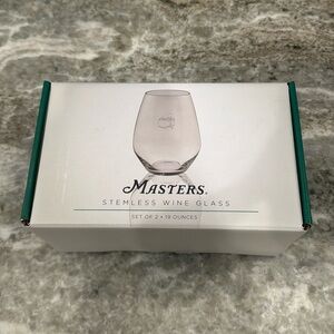 Authentic Masters Golf Tournament Stemless Wine Glasses (Set of 2) New i…